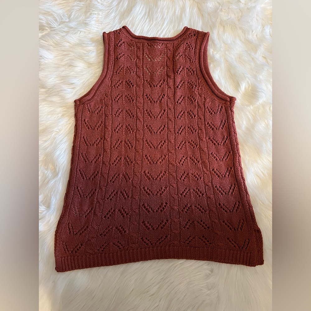 Marled Brown Ribbed Tank Top - Picture 3 of 3